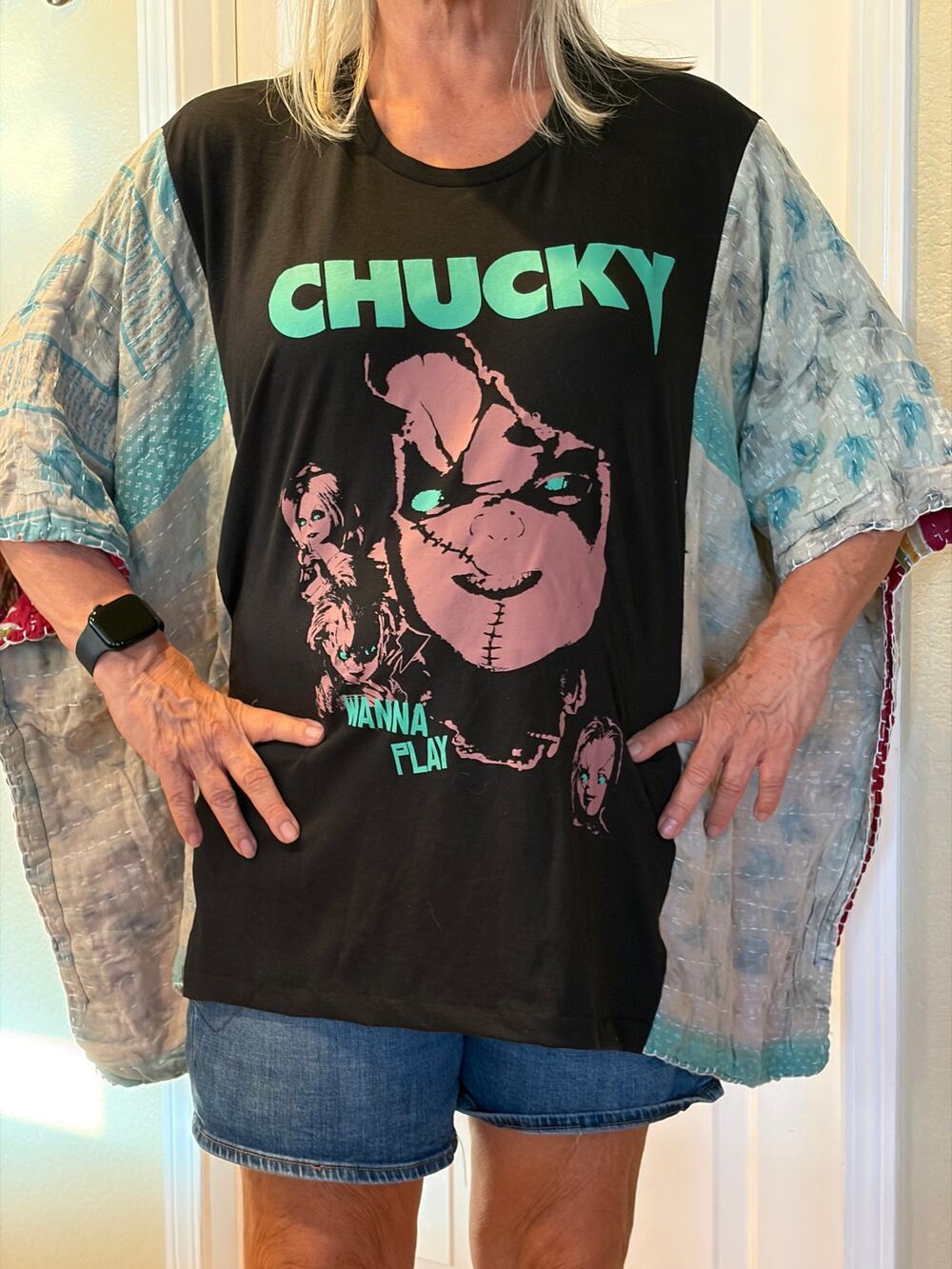 Chucky Upcycled Kantha Tunic Top Shirt OS Handmade Boho